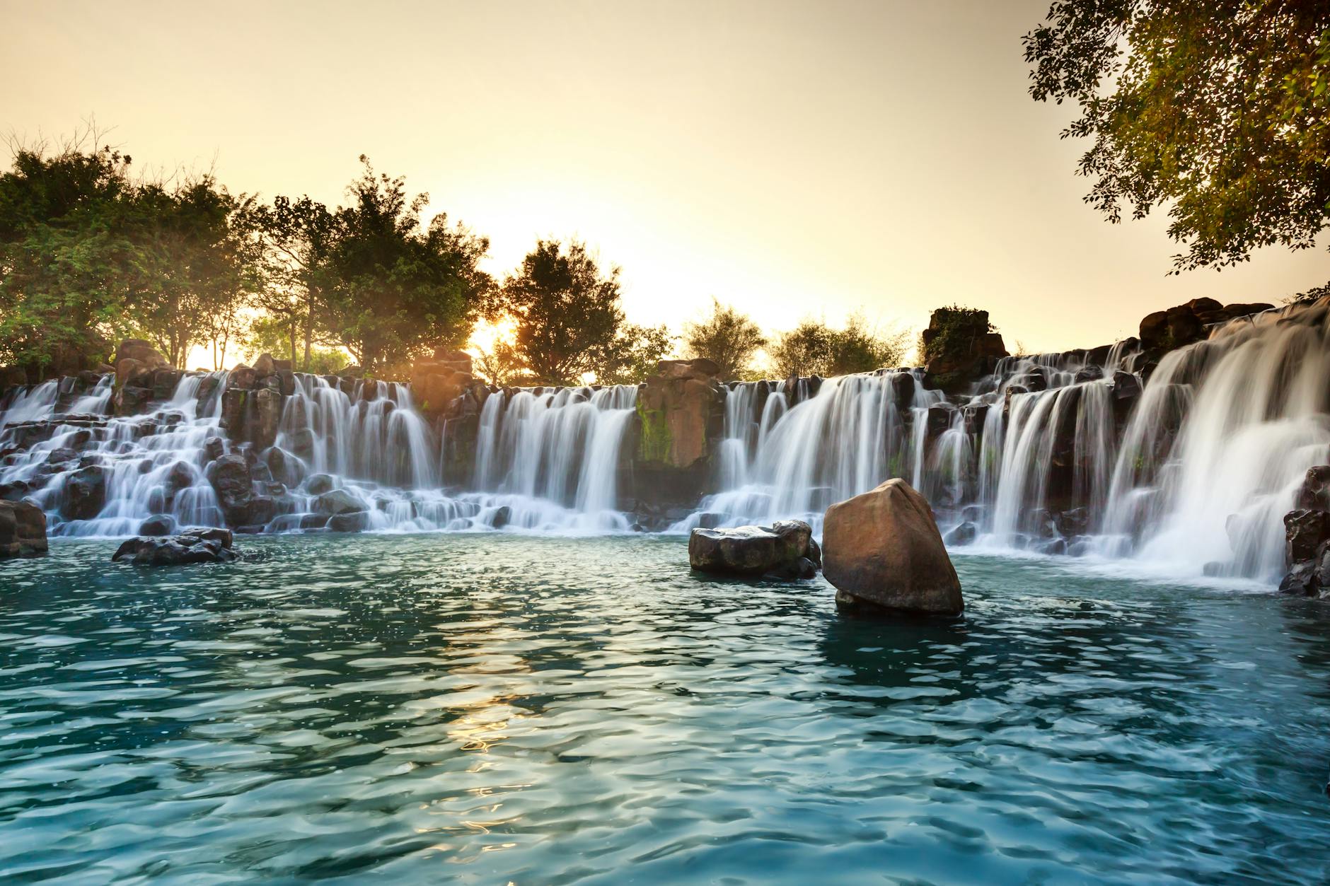 time lapse photography of river